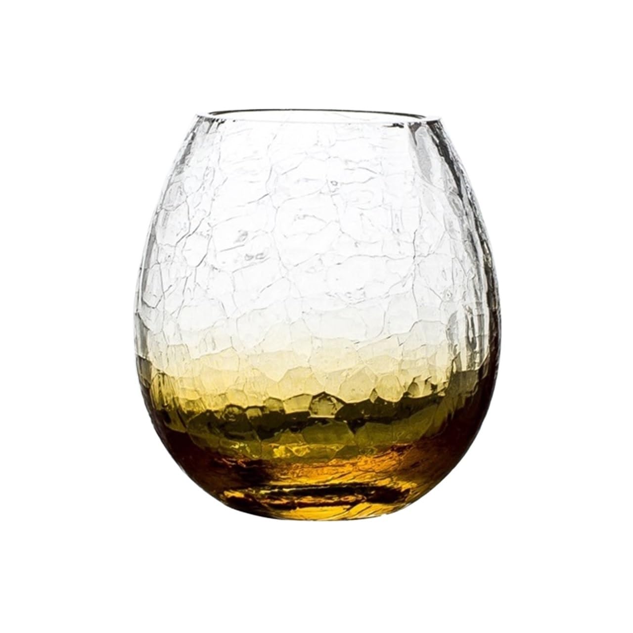 Vasos de cristal craquelado de 310 ml color ámbar ideales para fiestas en casa y cenas