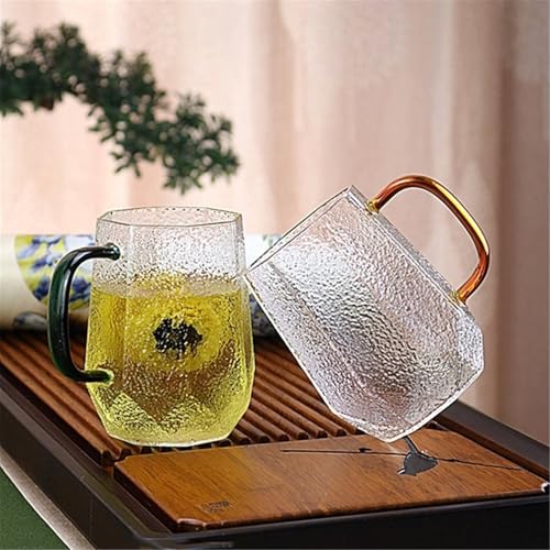 Copa de vidrio para café caliente sin quemarse con asas tazas de 420ml 5