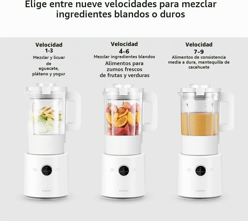 Xiaomi Smart Blender, batidora 1000 W, caliente y frío, 8 cuchillas acero, Wifi y control App, pantalla Oled, 2 botones táctiles