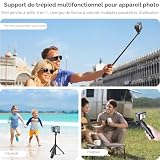 REYGEAK Perche à Selfie 40 cm pour GoPro, Mini trépied 2 en 1 pour DJI Osmo Pocket 3, GoPro Hero 13/12/11/10/9/Max, Osmo Action 5 Pro/4, Insta-360 X5/X4 - 5