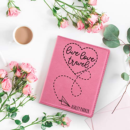 Personalized Passport Holder W Name And Quote - Custom Engraved Leather Passport Cover For Women And Men - Gifts For Travelers, Honeymoon, Travel Gifts | Blue #TOP5