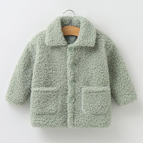 Kids Fleece Jacket Fuzzy Wool Sherpa Flannel Chunky Fall Winter Coat Baby Girls Warm Button Down Long Sleeve Clothes3