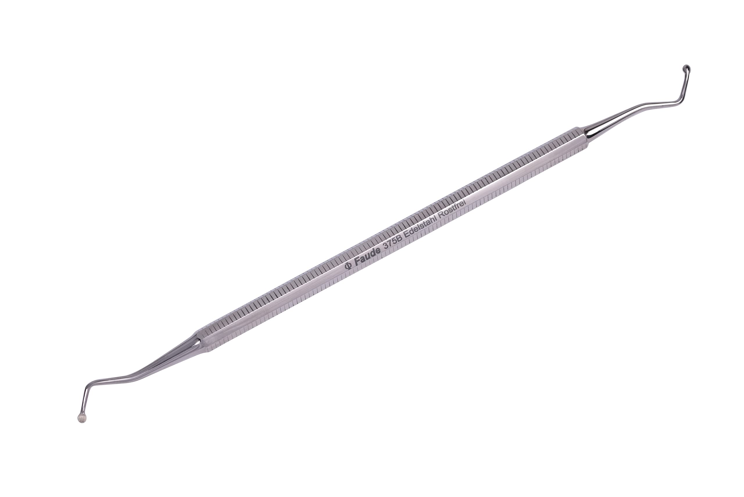 Faude Eckenheber, Allrounder Fußpflegeinstrument, für eingewachsene Fußnägel, Nagelreiniger; Nagelheber aus rosfreiem Edelstahl, Profiqualität (Löffelheber 17cm)