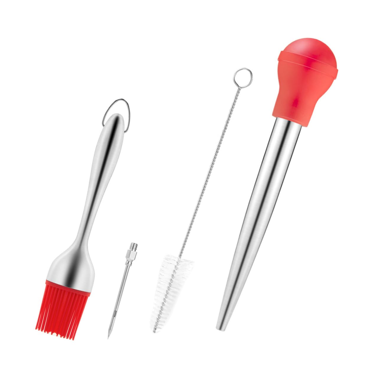 HOLIDYOYO Perfect for Gravy Turkey Baster Set Silicone Pump Oil Brush Drip Tube for Seasoning