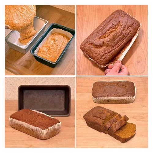 Moldes de hojalata para pan con papel pergamino protector para repostería casera sin manchas 4