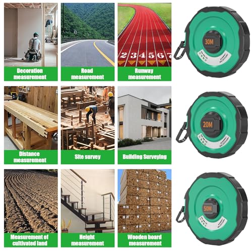 Cinta Métrica de Fibra Impermeable Doble Escala ABS 20-50m miniatura 2