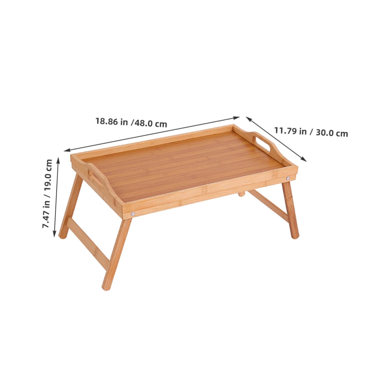 Sosoport Folding Laptop Desk with Legs Multi Purpose Bed Tray for Writing Breakfast and Study Natural Wood Finish Stable Surface for Home and Dorm Use
