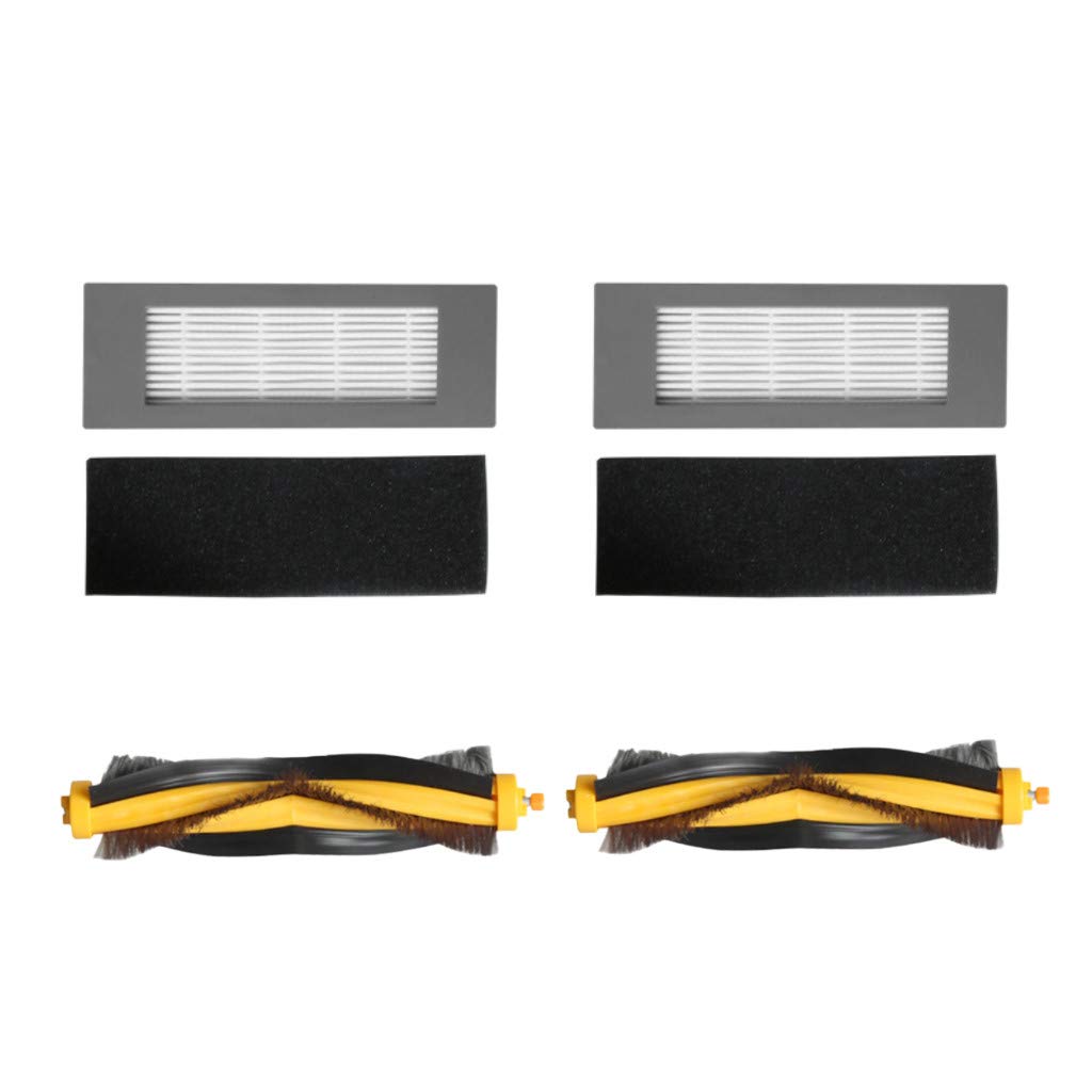 Compatible with ECOVACS DEEBOT OZMO 610 Vacuum Cleaner Filter and Bristle Brush Replacement,Vacuum Robot and Replacement Parts