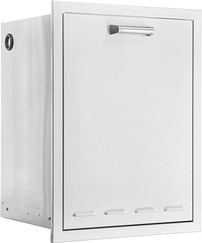 Miniatura 7 de BBQGUYS Signature - Papelera doble enrollable de acero inoxidable de 20 pulgadas, tradicional