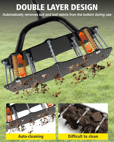 Herramienta manual para airear césped con 17 púas de acero miniatura 4