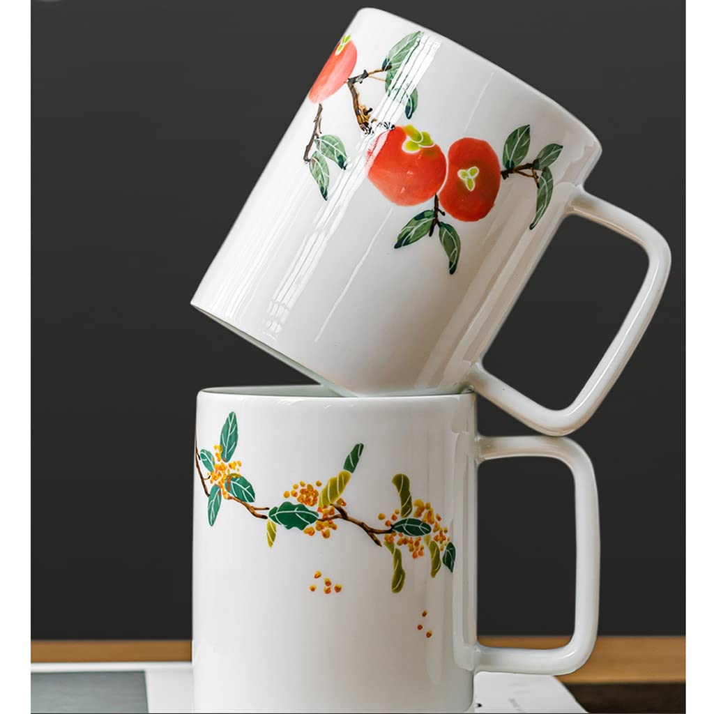 Kaffeetasse Handgemalte Tasse Keramik Tasse Kaffeetasse Kreative Retro Großkapazität Teetasse geeignet for Blume Tee Latte Cappuccino Teetasse (Color : B)
