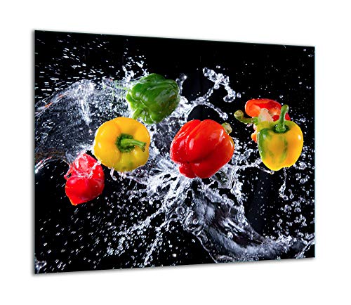 TMK ArtDeko Cache-plaque 1 pièce 60 x 52 cm – Protection anti-éclaboussures robuste, hygiénique et antidérapante – Protection de cuisinière en verre...