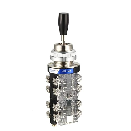 uxcell Controladores de interruptor de palanca de mando 4 posiciones 8NO Tipo de enganche 150V250V600V 1.181 in Montaje en panel HKA1-42