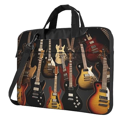 Sac pour ordinateur portable imprimé guitares grande capacité spacieux