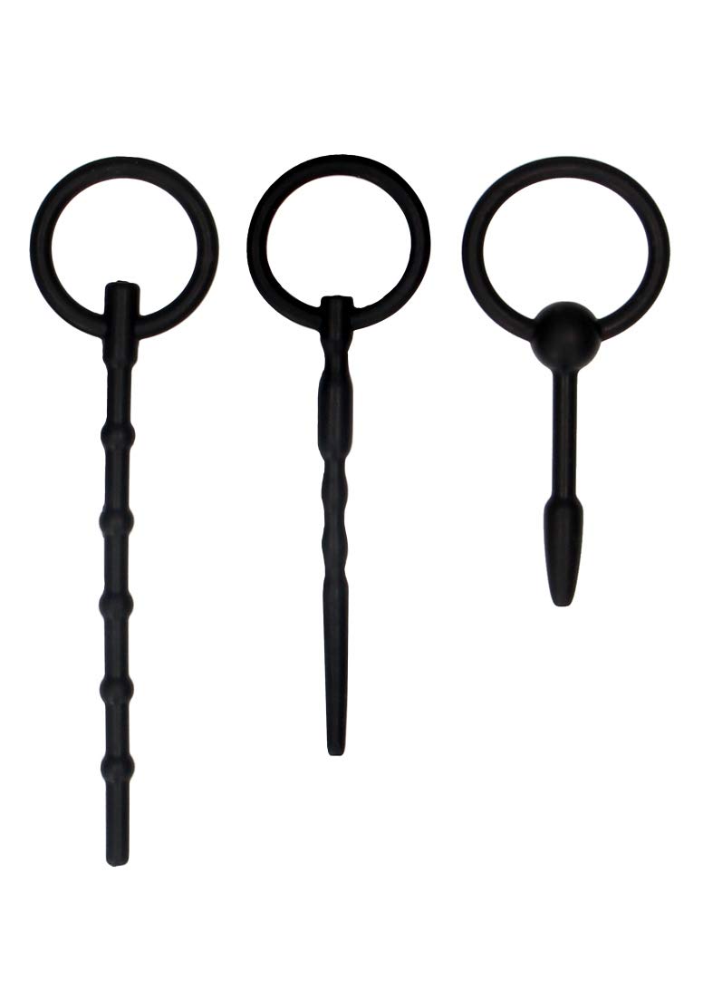Urethral sounding plug set Shots Ouch noir pour une insertion douce - 3