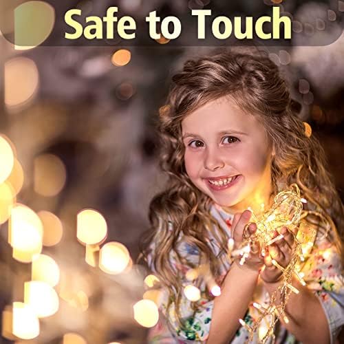 Outdoor Christmas Lights, 20M 200 LED Warm White Fairy Lights Plug in, String Lights Mains Powered Waterproof with Remote Control & Timer 8 Modes for Indoor Outdoor Garden Christmas Tree Decorations