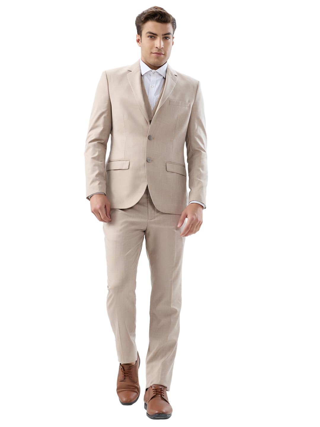 park avenue Men Slim Fit Solid Pattern Terry Rayon Blend Notch Lapel Full Sleeve Ceremonial Suit-picture-17