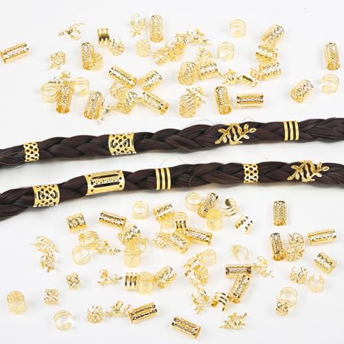 Joyas para el cabello doradas set 100 piezas para trenzas miniatura 4