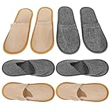 LOORGVEL 6 Paar Einweg Leinen Hausschuhe Rutschfest Leicht Gelb für Hotel Beauty Salon Spa Gäste und Kurzzeitmiete