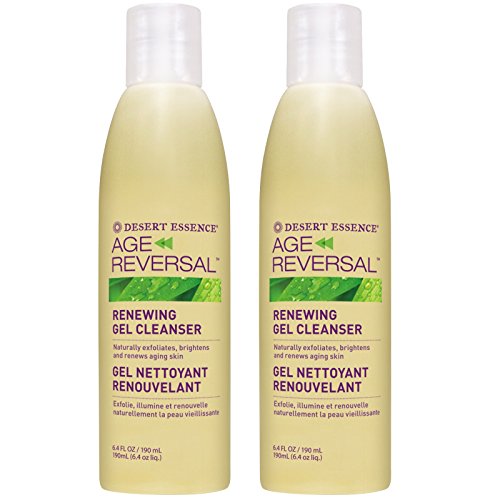 Desert Essence Age Reversal Renewing Gel Cleanser With Willowbark Extract, Glycolic Extract and 5 Natural Fruit Acid Extracts, 6.4 fl oz (190 ml) (Pack of 2)