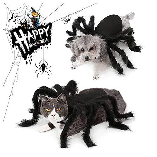 Disfraz De Halloween del Gatos Perros, Araña De Disfraces De Perro Ropa para Perros y Gatos, Disfraces Divertidos de Halloween para Mascotas (Araña)