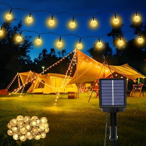 Catena Luminosa Solare G40 36.5 M Con 53 LED: 5 Modalità, Impermeabile, Ricaricabile USB, Per Giardino, Patio E Feste