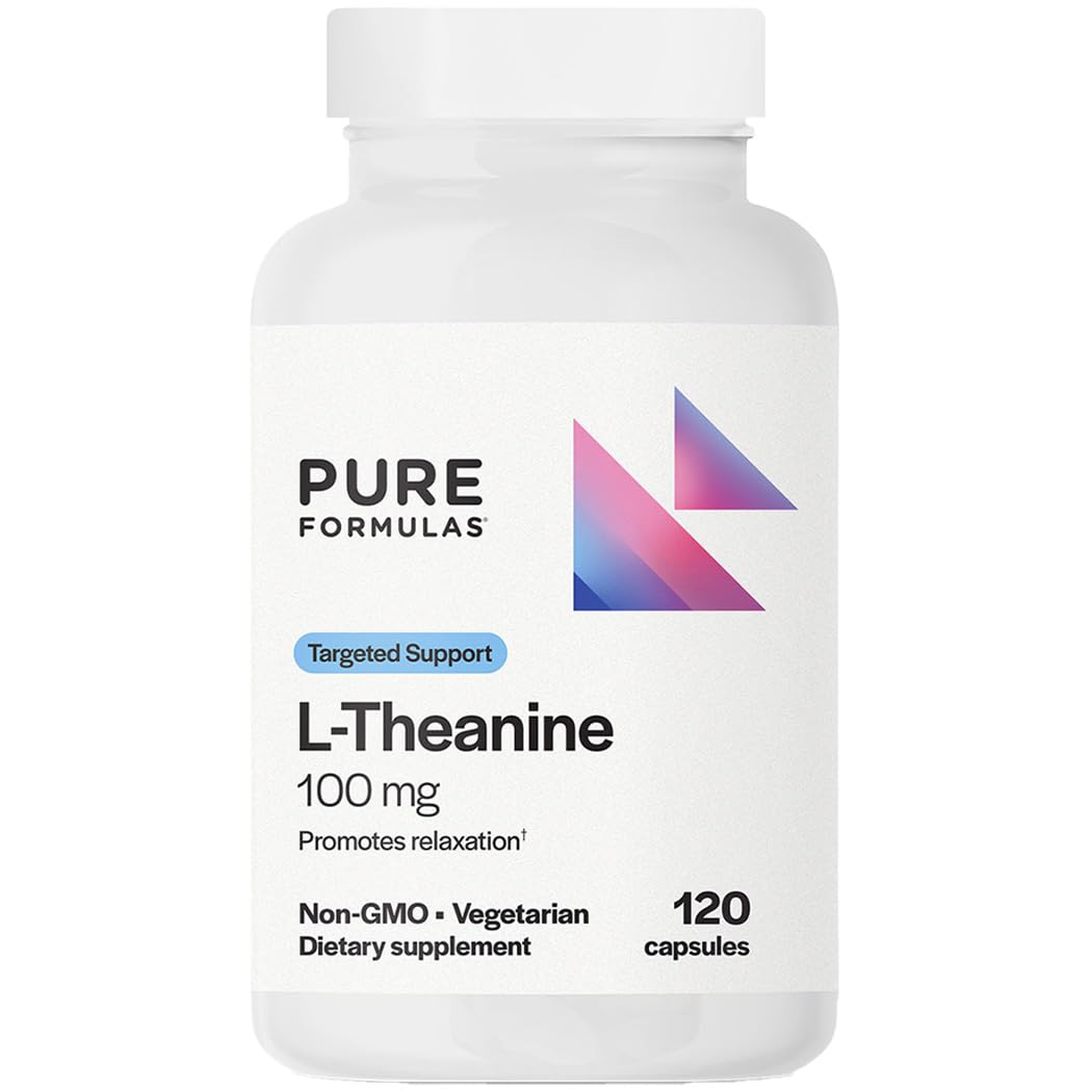 PureFormulas L Theanine Supplement 100 mg, L-Theanine Supports Stress Levels, Relaxed State, Mood, Sleep, Dairy Free, Soy Free, Non-GMO 60 Vegetarian Capsules — Amazon image 7