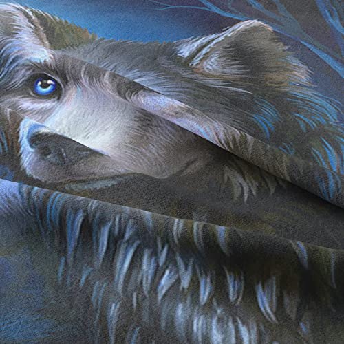 Hoimlm Wolf Duvet Cover King Microfiber Bedding Set, 3D Print Wolf Duvet Quilt Cover&Pillowcase With Zipper Closure - Image 4