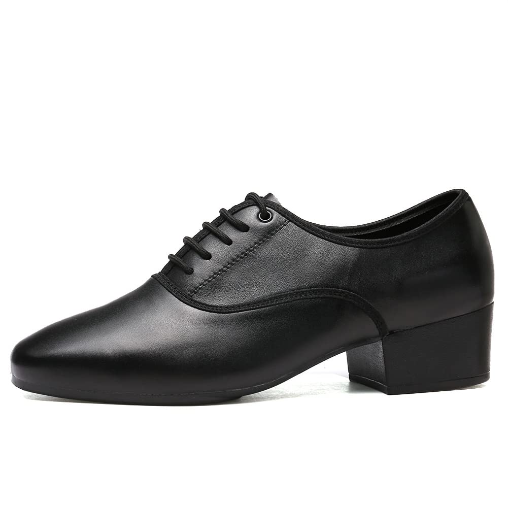 HIPPOSEUS Men's Ballroom Dance Shoes Tango Morden Rumba Social Dance Shoes Rubber Sole,9.5 D(M) US
