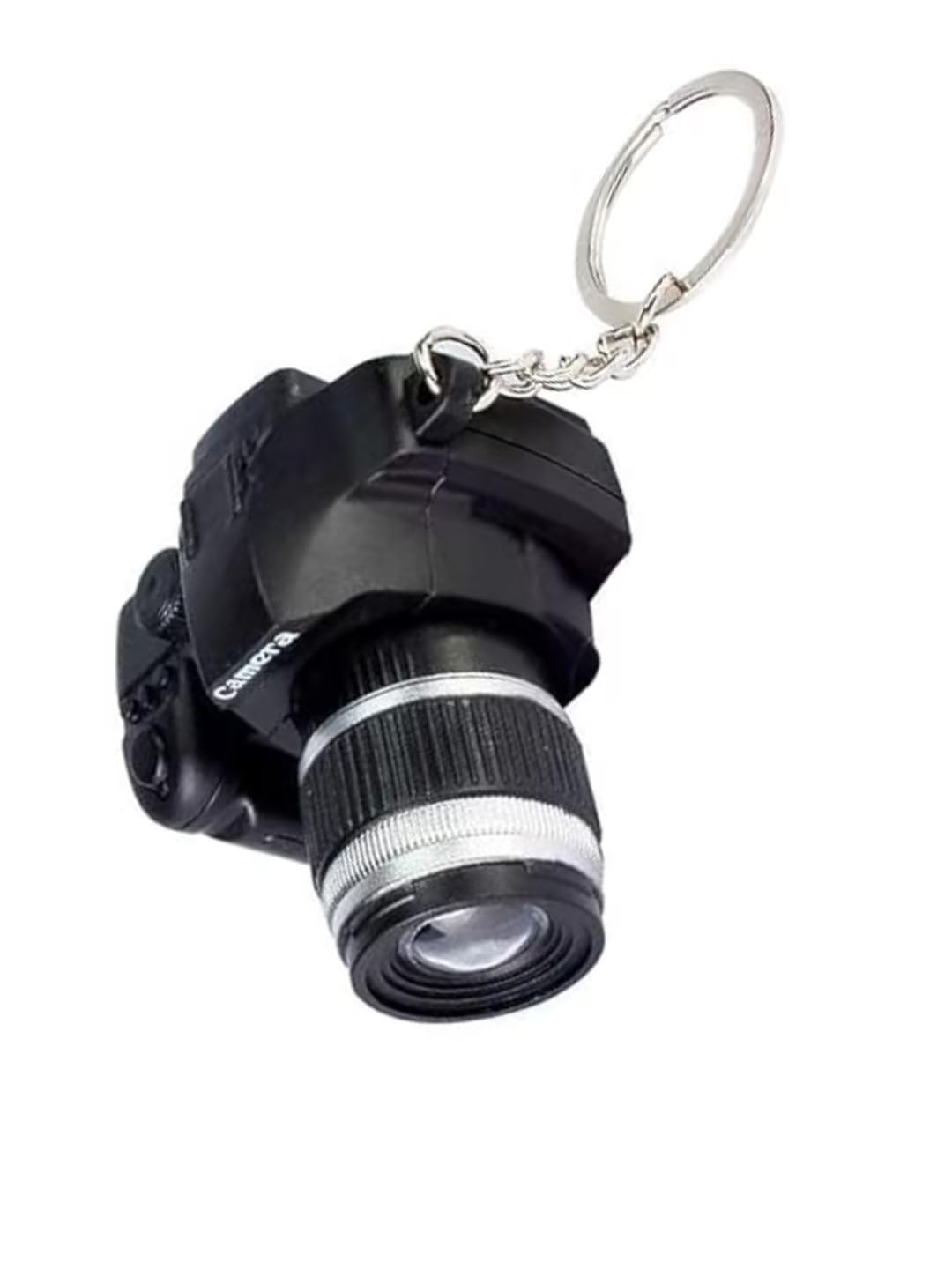 Jinshining Black Camera Keychain with Sound, Mini Camera Design Keychain, Cute Novelty Ring, Child Toy, Kids Key Chain Pendant, Creative Gift Key Chain Decorative, Accessories