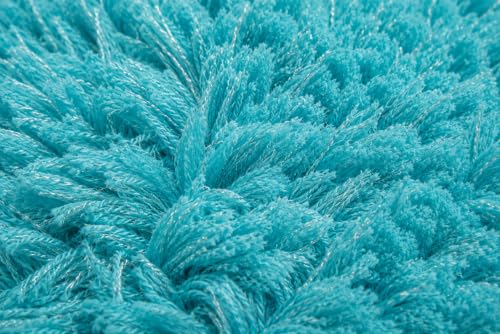 Image of Shaggy Carpet 3x5 Ft for Living Room & Bedroom (Sky Blue)