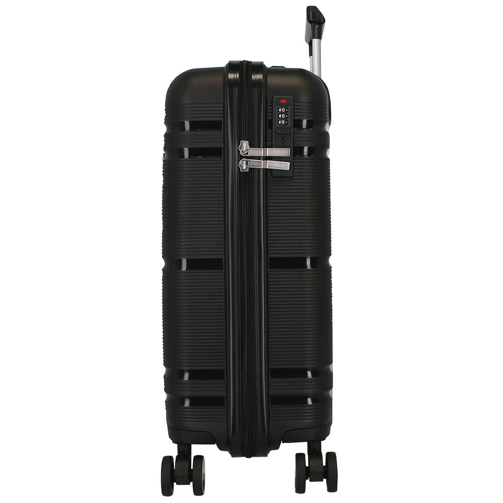 Roll Road Universe walizka kabinowa czarna 39 x 55 x 21 cm sztywna 2,4 kg zamek TSA polipropylen 2,4 kg 37 l bagaż podręczny, Czarny (Black), Talla única, walizka kabinowa