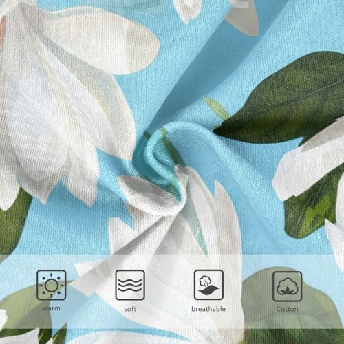 Cotton Girls Underwear Toddler Magnolia Flowers White Blue Little Girl Panties Florals Undies Kids Briefs 2t3