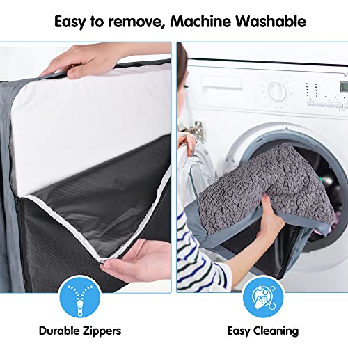 Baobote Soft Faux Fur And Suede Orthopedic Dog Bed,Sponge Foam U-Shaped Chaise Pet Couch Bed For Small, Medium And Large Dogs (L Sea Blue) #TOP4