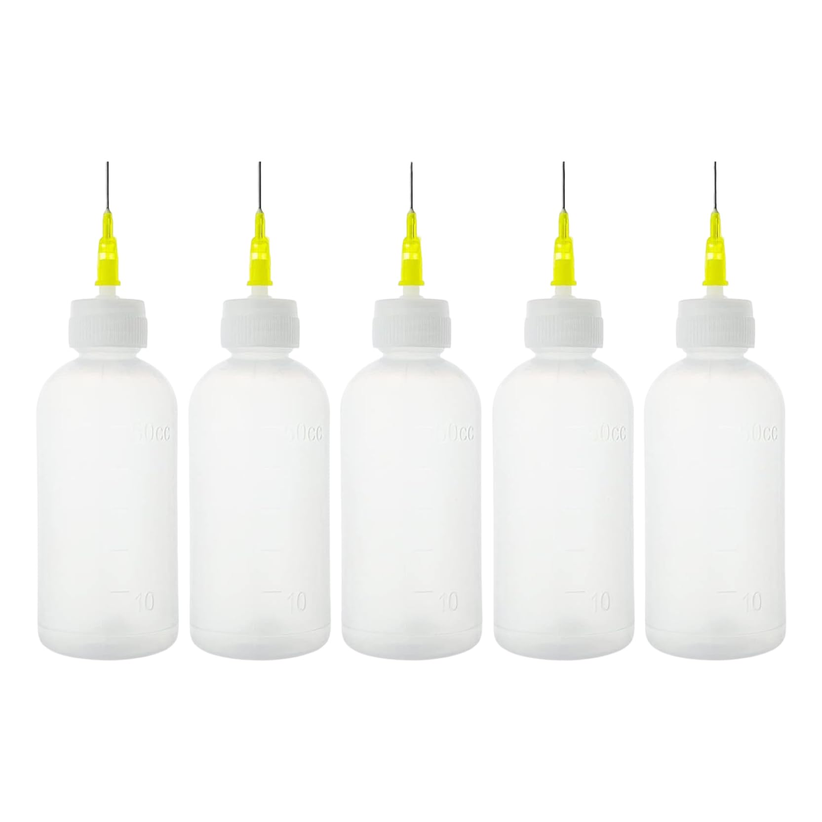 Grtheenumb White Small Squeeze Bottles|5Pcs Needle Tip Squeeze Bottle 50Ml Thicken Precision Tip Applicator Bottle With Clear Scale Pe Craft Glue Bottles With Fine For Craft Glue Supplies