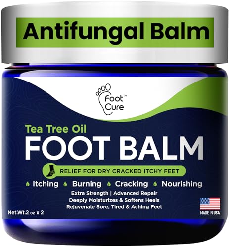 Antifungal Cream - For Itchy Feet and Skin Fungus Relief - Extra Strength Treatment for Athletes Foot Ringworm and Jock Itch. Moisturizer for Dry Cracked Feet infused with Tea Tree Oil Made in USA