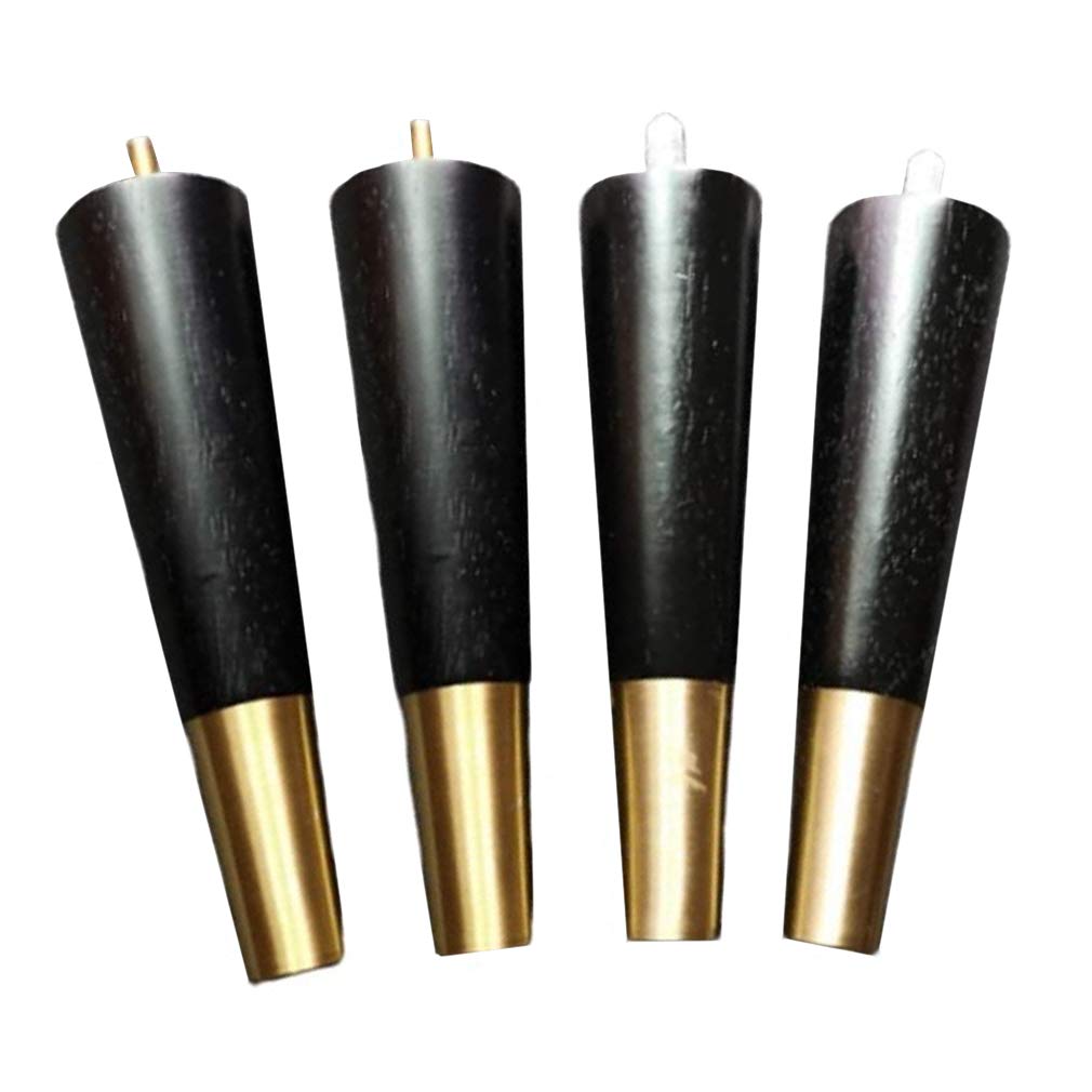 Buy 4X Solid Wood Furniture Legs,Brass Base Sofa Legs,Oak Table Legs