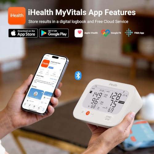 iHealth Jurni Smart Rechargeable Blood Pressure Monitor, Large Dual Display - image 6