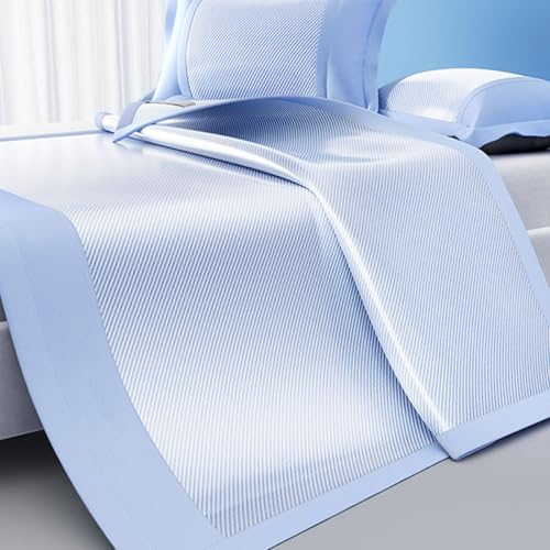 Esterilla refrescante de seda helada premium azul de color sólido 7