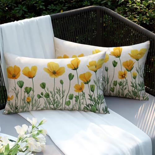 Housse coussin en lin imperméable 50x70cm imprimé double face de qualité