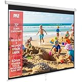 Pyle Écran de Projection 72″ –Écran Vidéoprojecteur Manuel Enroulable Universel, Compatibl...