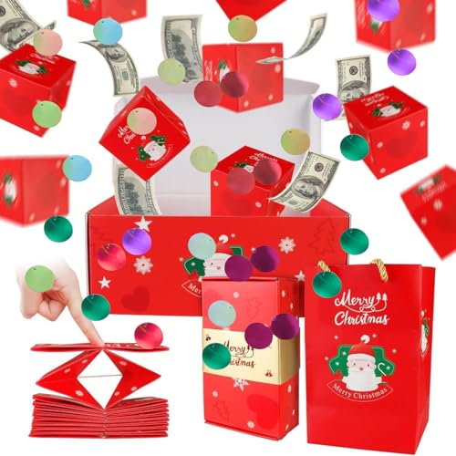 ADUTRY 12PCS Christmas Surprise Gift Box Explosion for Money, Merry
