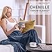 RECYCO Throw Blanket Soft Cozy Chenille Throw Blanket with Fringe Tassel for Couch Sofa Chair Bed Living Room Gift (Blue, 50'' x 60'')