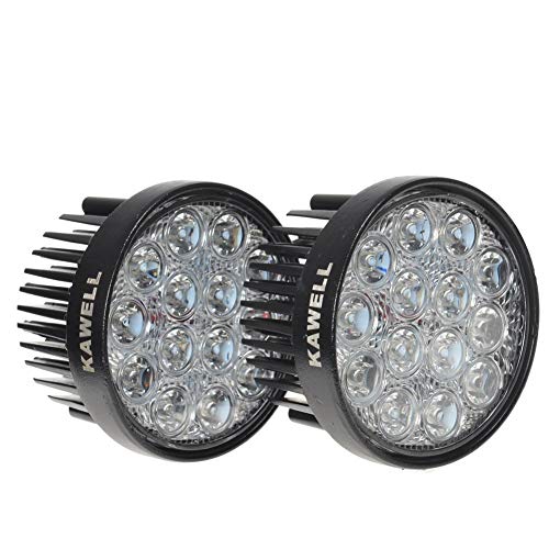 KAWELLÂ 2 Pack 42W 60 Degree Round LED Flood Light Off Road Lighting 12V 24V Off Road 4x4 Quad Atv Lighting