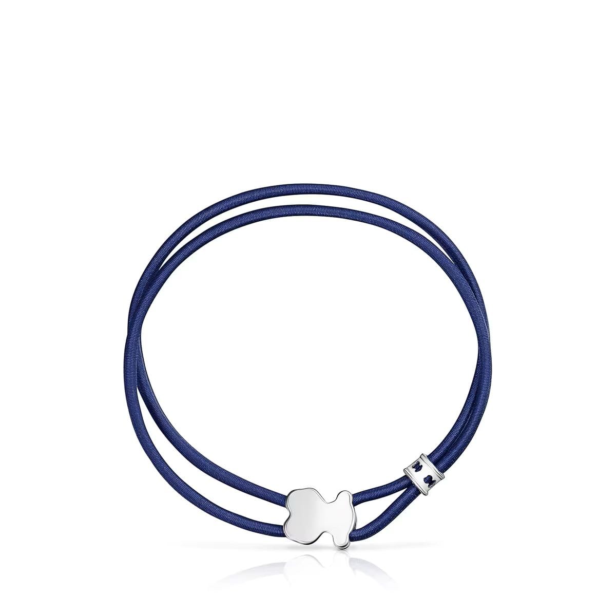 TOUS Braccialetto elastico da donna in blu con motivo orsi in argento sterling 1,1 cm, lunghezza 17 cm, semplice e versatile, collezione Sweet Dolls