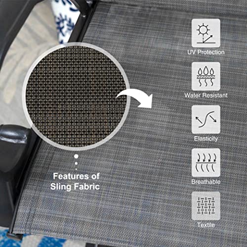 Mfstudio Outdoor Bar Stools Set Of 4, Patio Bar Height Sling Chairs, Steel Frame All-Weather Resistant,Breathable Textilene Fabric, Grey #TOP3