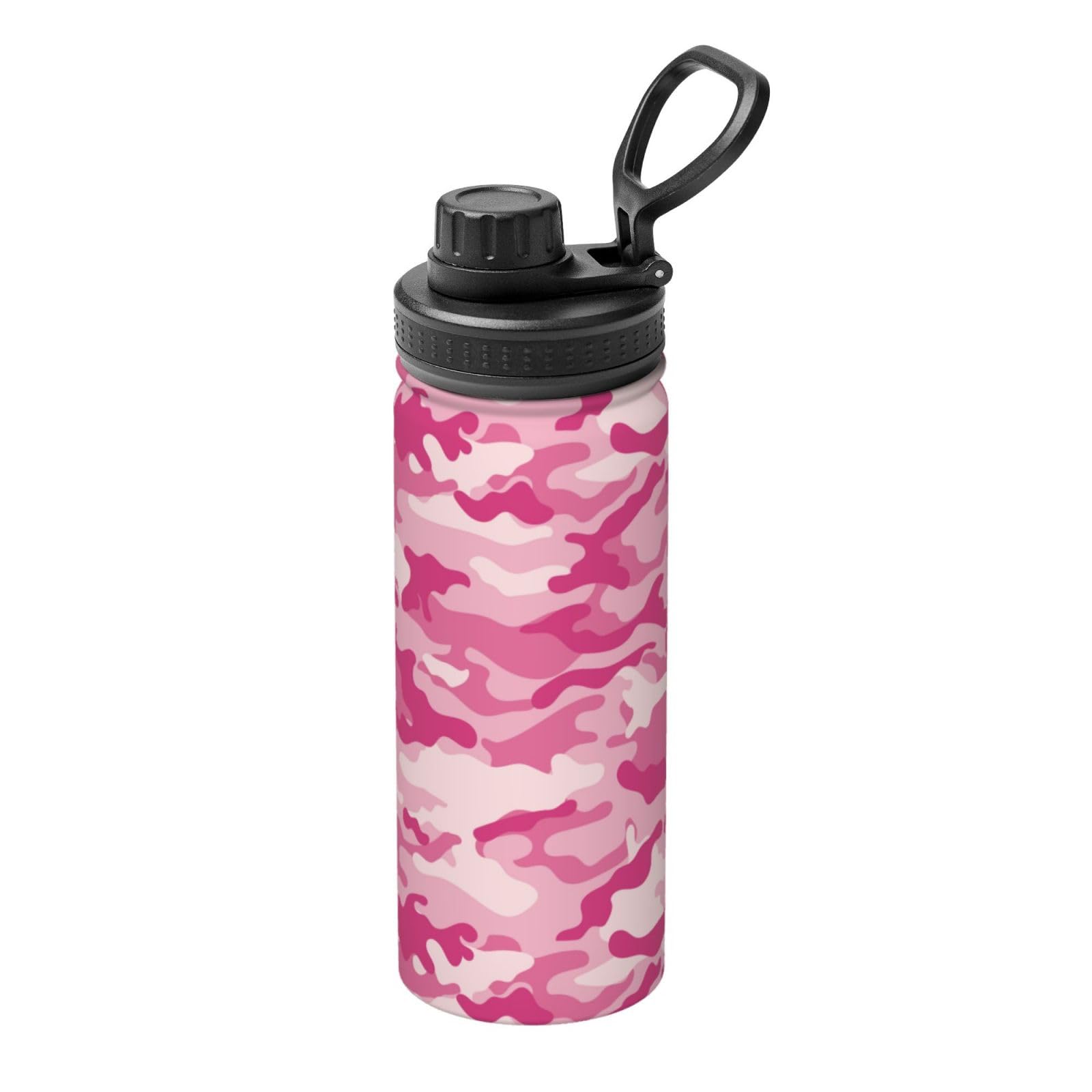Amazon.co.jp: スポーツボトル 迷彩柄 ピンク 水筒 魔法瓶 500ml