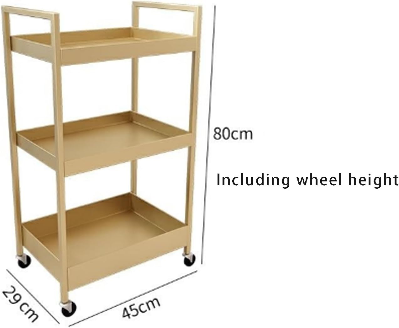 Storage Trolley Storage Rack Cart, Beauty Salon Nail, Flower, Iron Art Wheeled Shelving Organizer(Black)