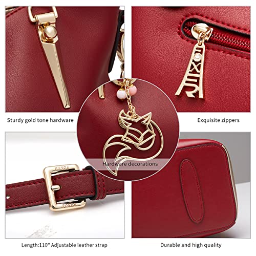 Image of FOXLOVER Soft Genuine Leather Medium Purses for Women Tote Bag Handbags with Top-handles Shoulder Satchel Purse