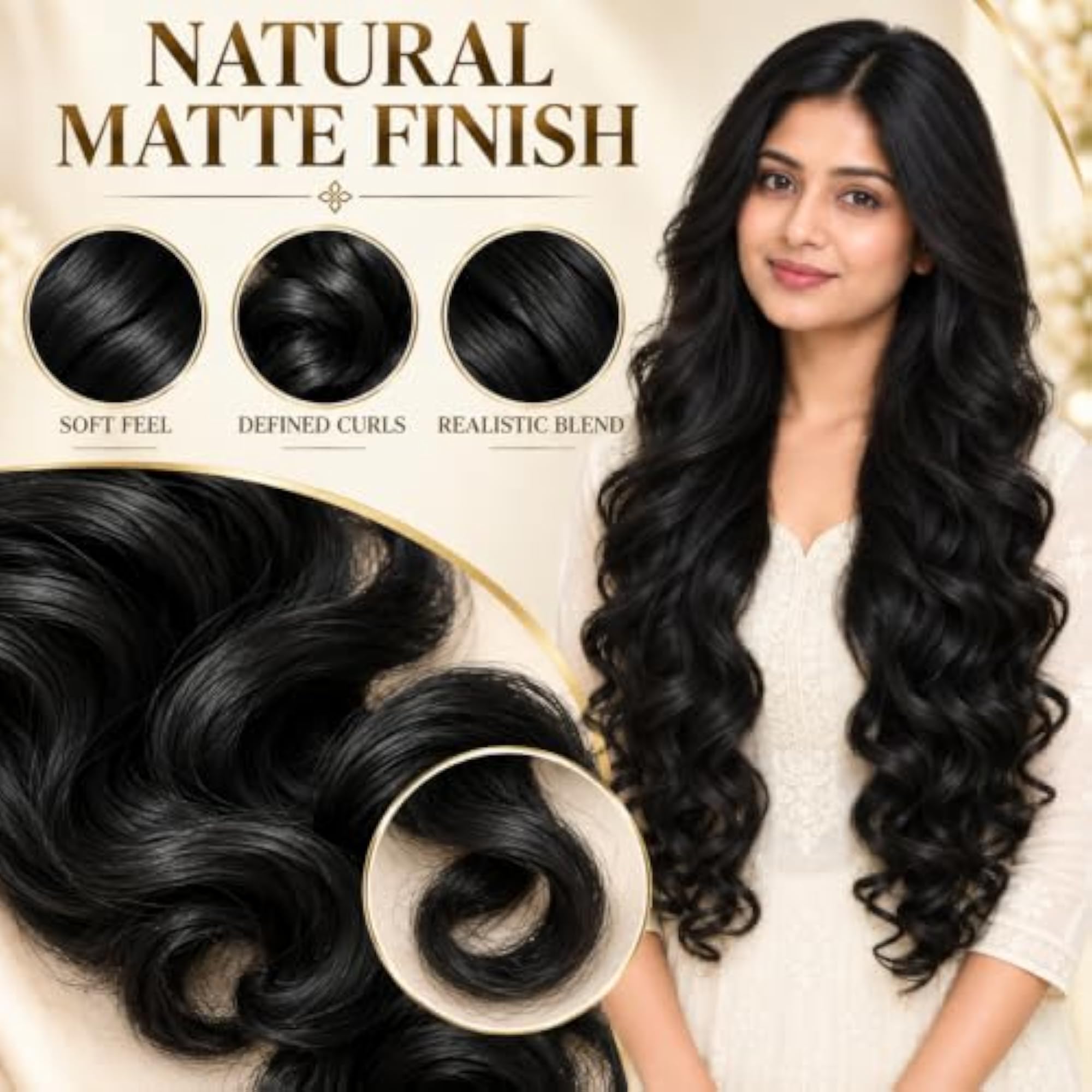 5-Clip Curly/Wavy Hair Extensions for Women, Instant Volume